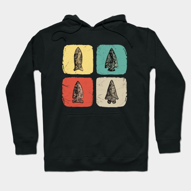 Arrowhead Shapes Collecting Vintage Look Gifts Hoodie by MarkusShirts